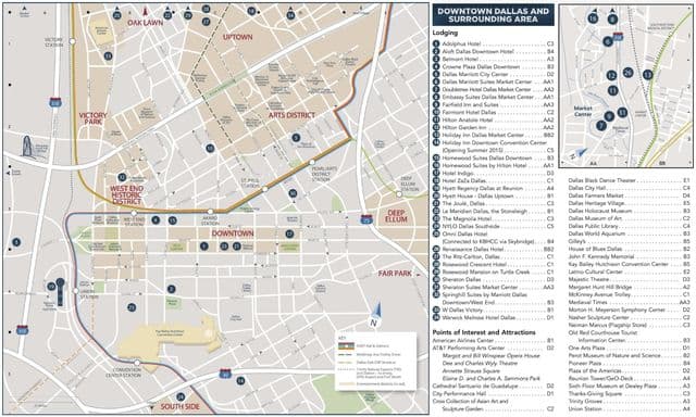 Dallas sights map