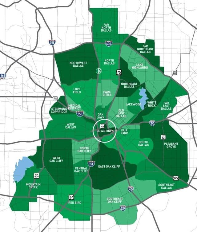 Dallas neighborhoods map