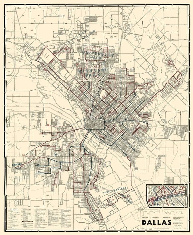 Dallas historical map