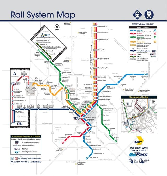 Dallas railway stations map