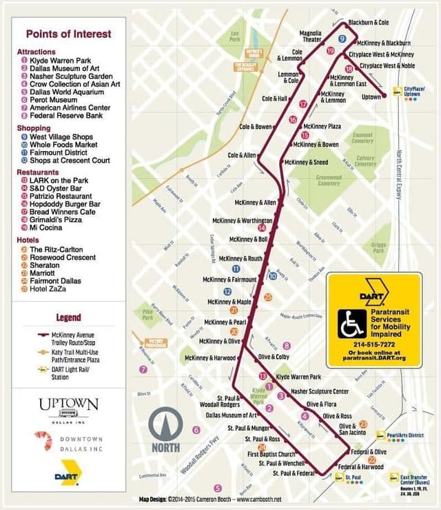 Dallas trolley stations map